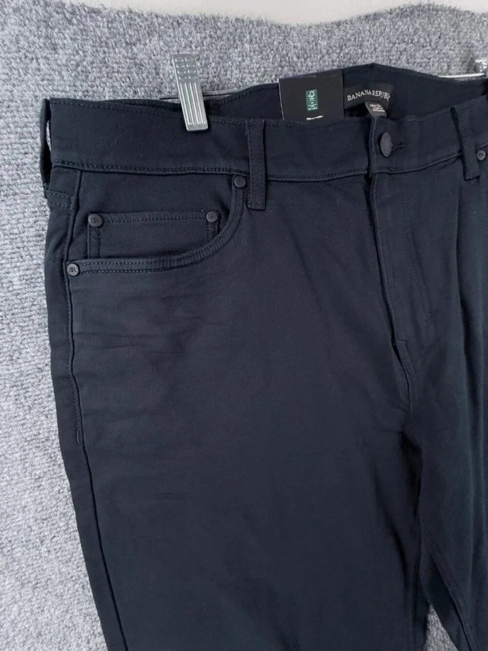 NWT Banana Republic Men 5 Pocket Pants Navy Black Size 40X32 Cotton Chino Casual